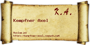 Kempfner Axel névjegykártya